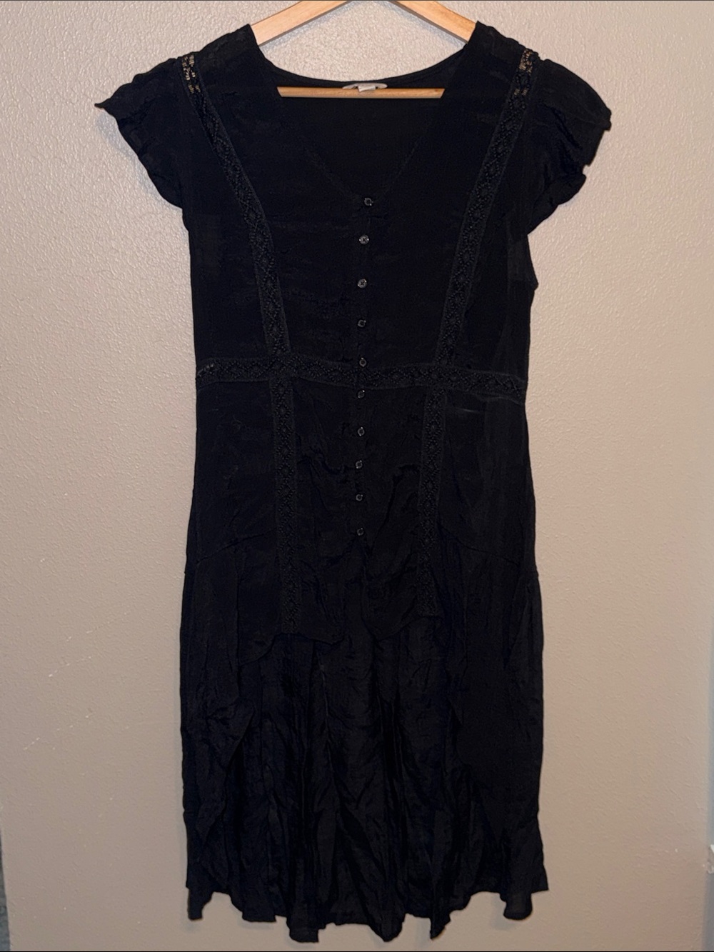 Cato Black Button-Front Women's Hi Lo Tunic Blouse